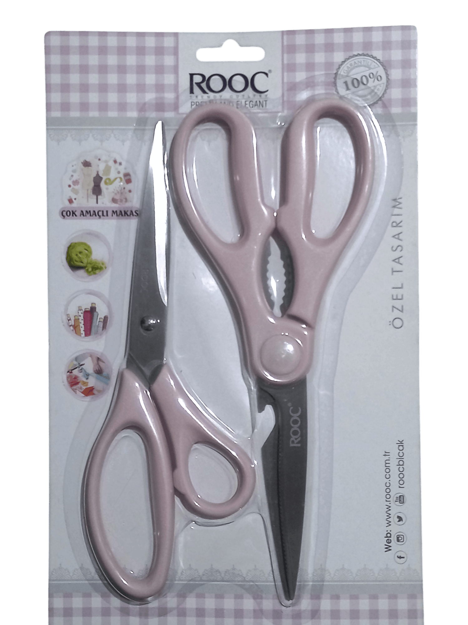 ROOC ÇOK AMAÇLI 2'Lİ MAKAS SETİ. - PEMBE