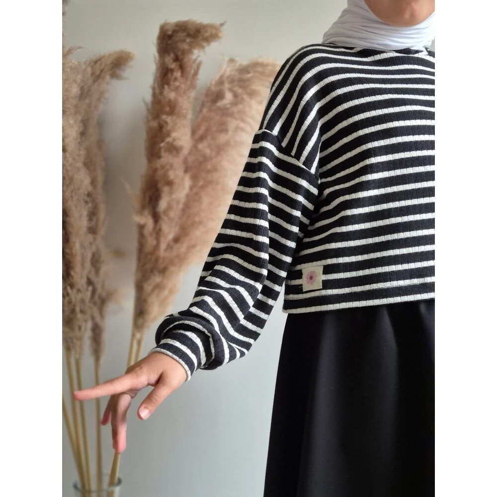 Çizgili Triko Bluz