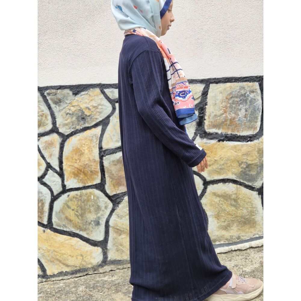 Lacivert Triko Elbise