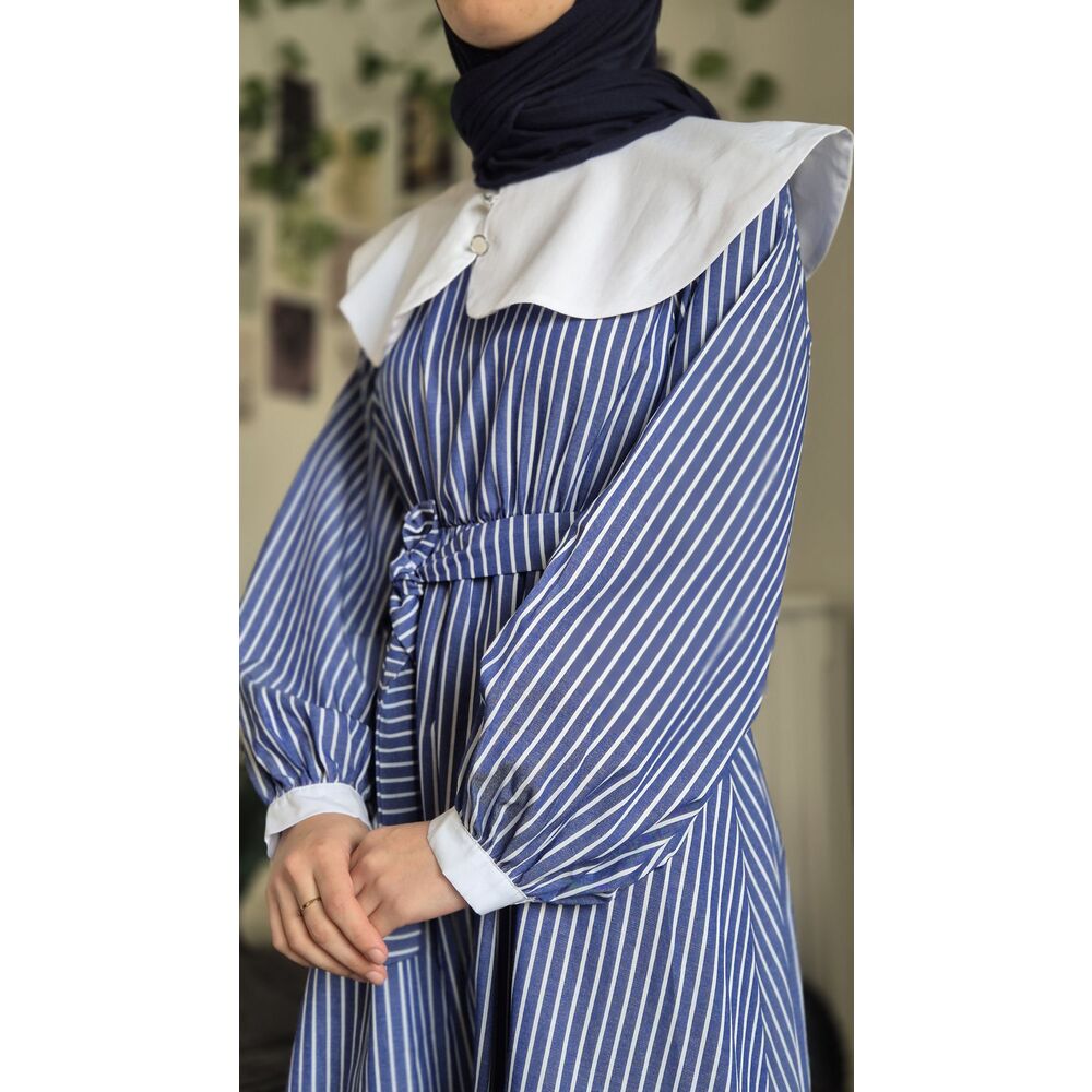 Bebe Yaka Çizgili Elbise