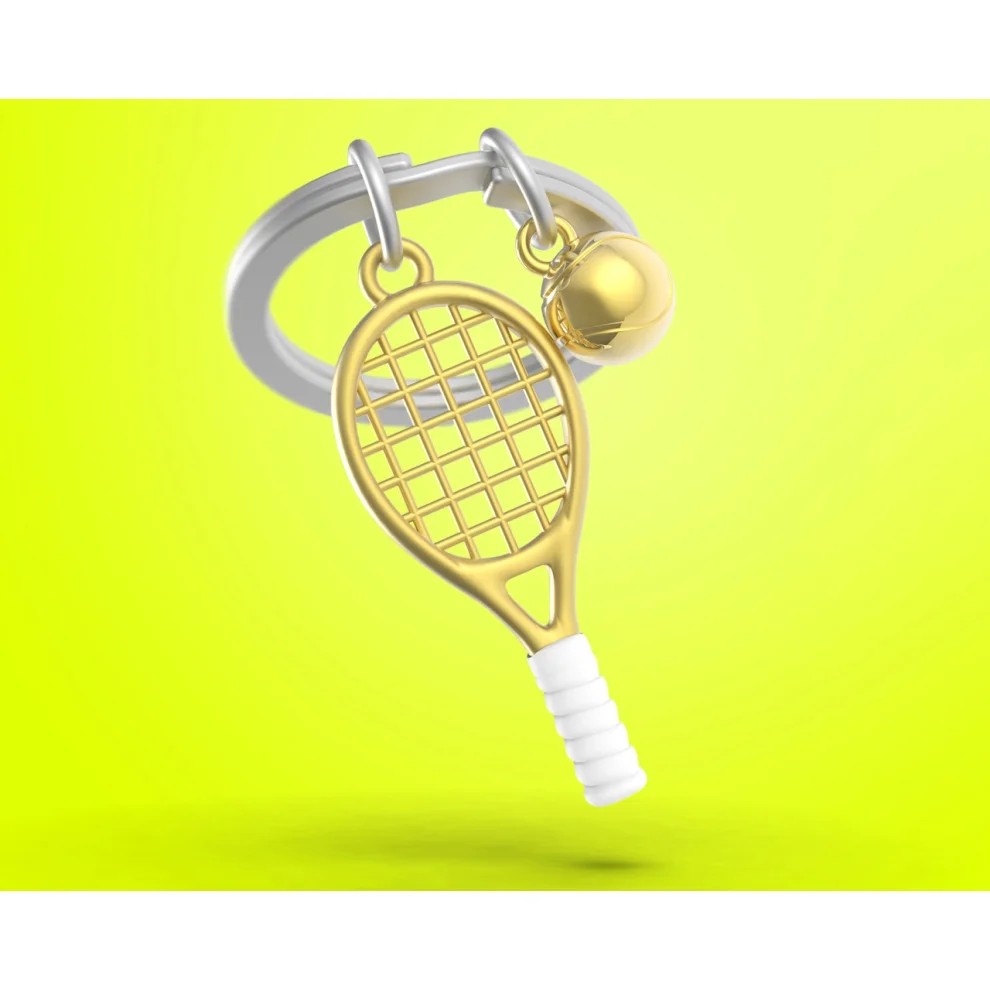 Metalmorphose Tenis Raketi Anahtarlık Gold