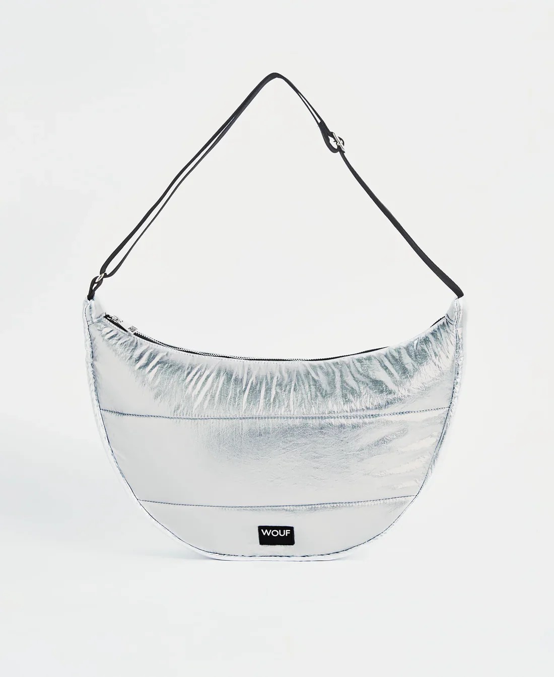 Wouf Silver Glossy Large Crossbody Bag Omuz Çantası