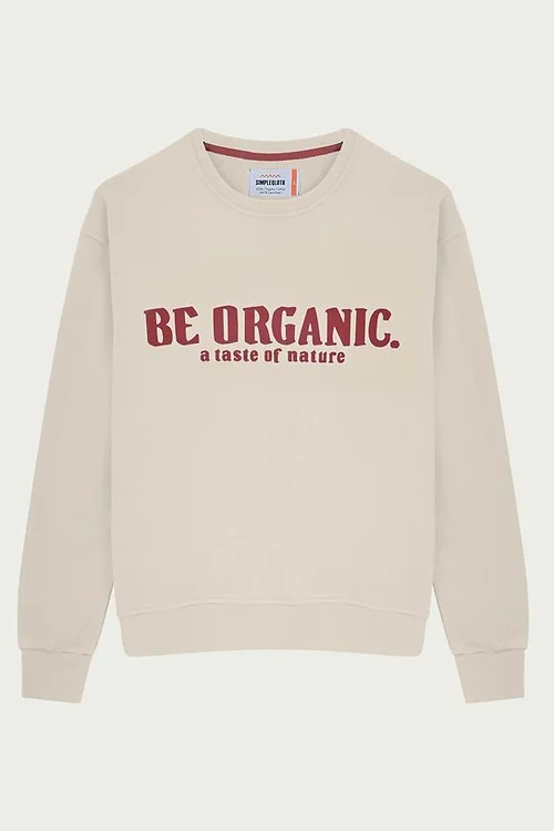 simple Qloth Be Organic Butter Sweatshirt %100 Organik Pamuk