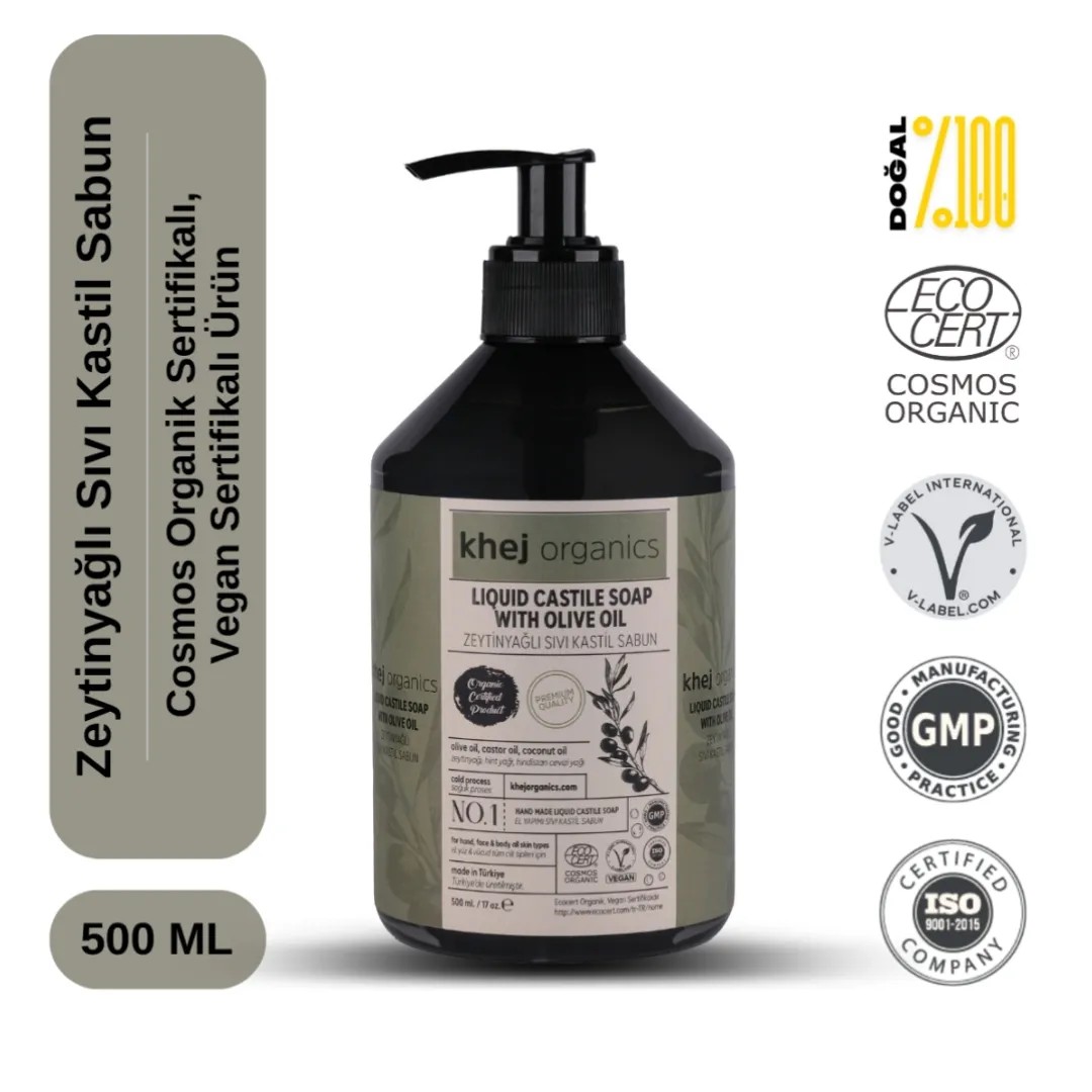 Khej Organics No.1 - Zeytinyağlı Sıvı Kastil Sabun (500ML)