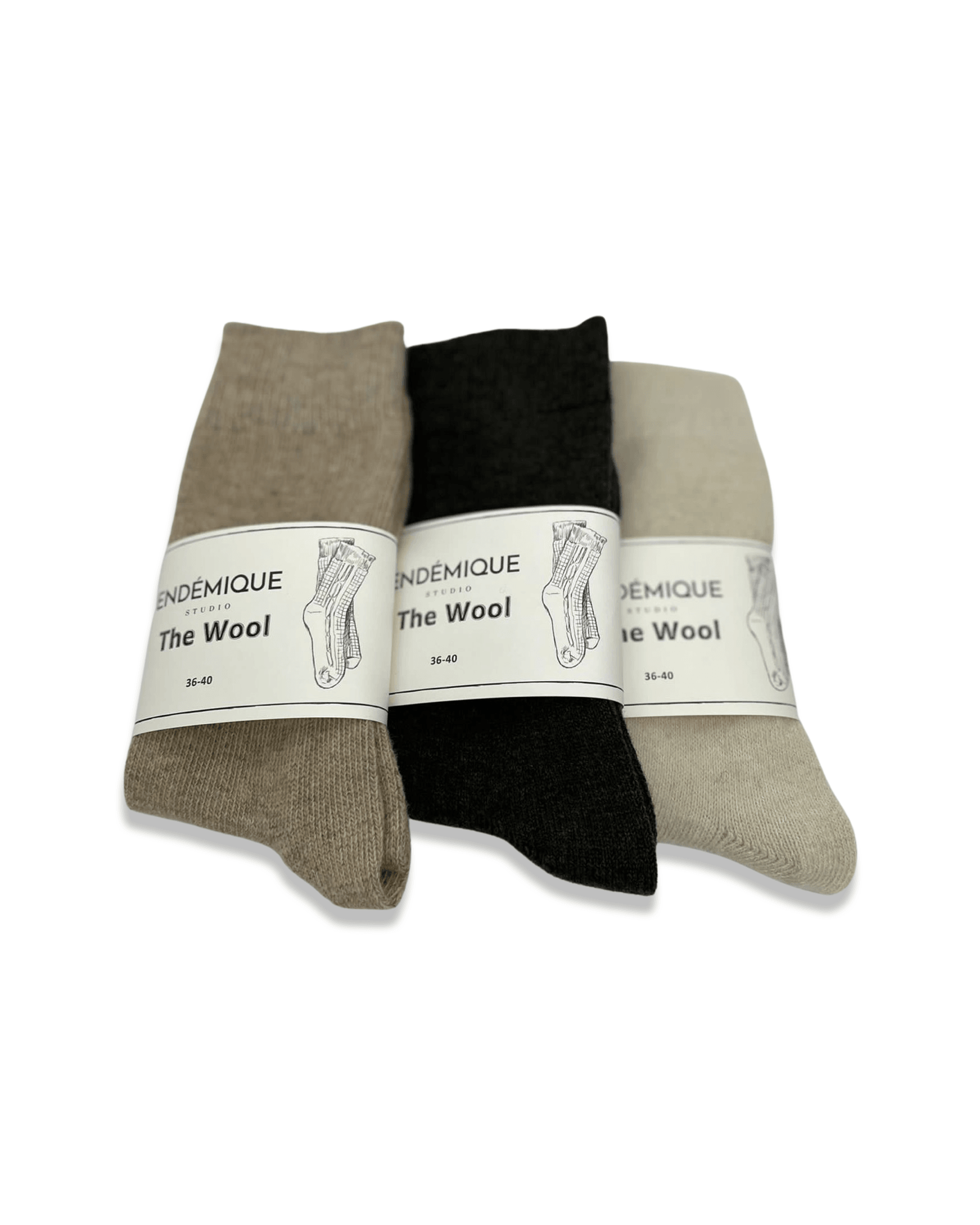 Endémique Studio The Wool Plain Tan-Kadın Çorap