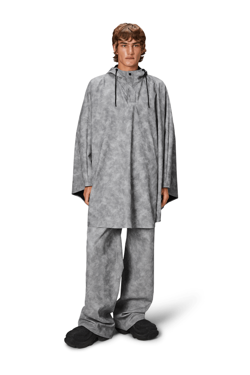 Rains Cape W3 Distressed Grey Pelerin Yağmurluk