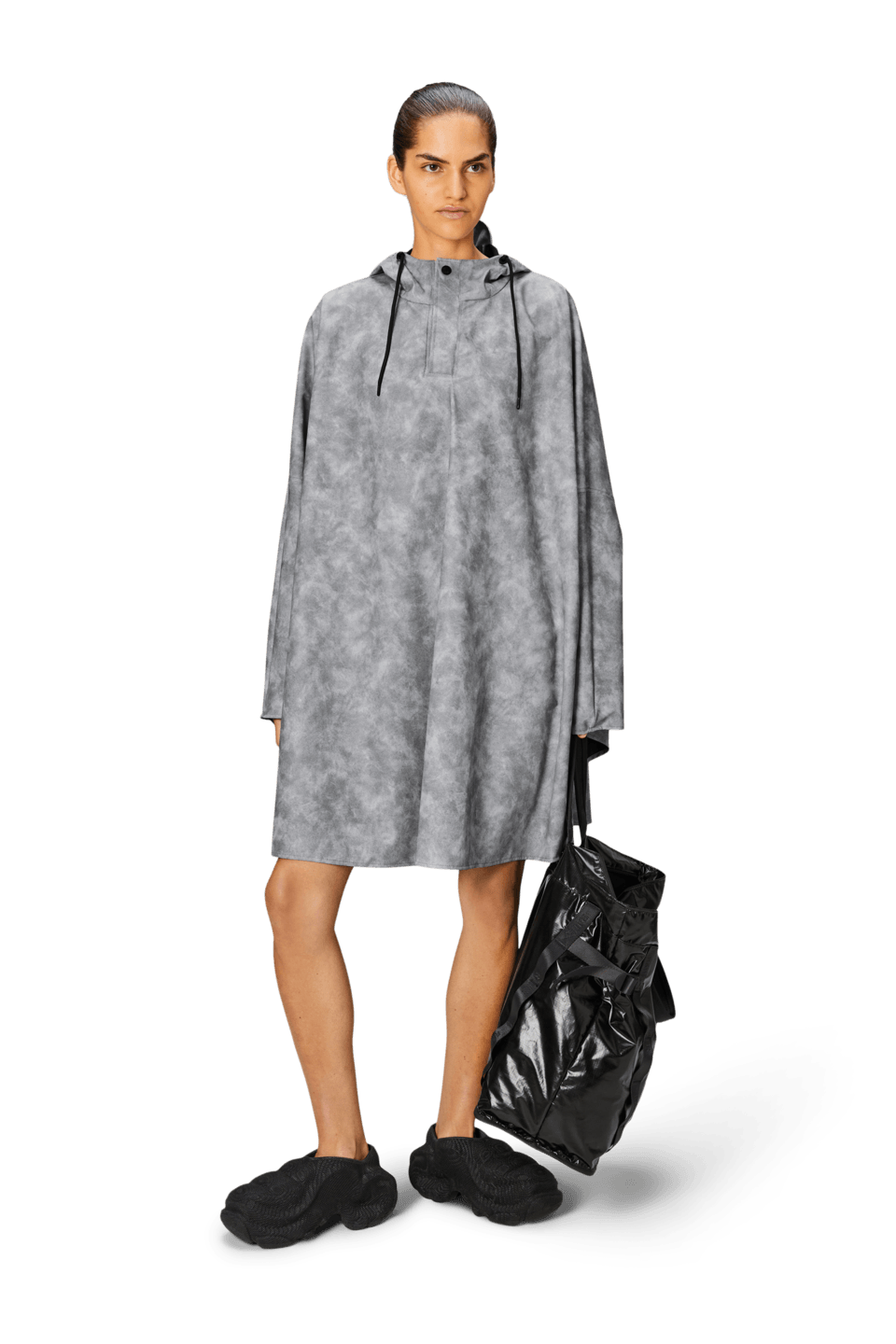 Rains Cape W3 Distressed Grey Pelerin Yağmurluk