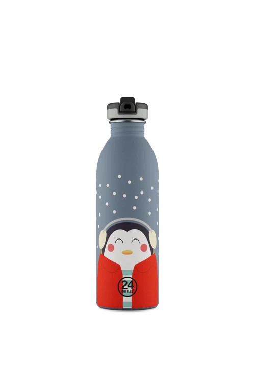 24 Bottles Kids Bottle Happy Penguin Paslanmaz Çelik Çocuk Su Matarası 500 ml