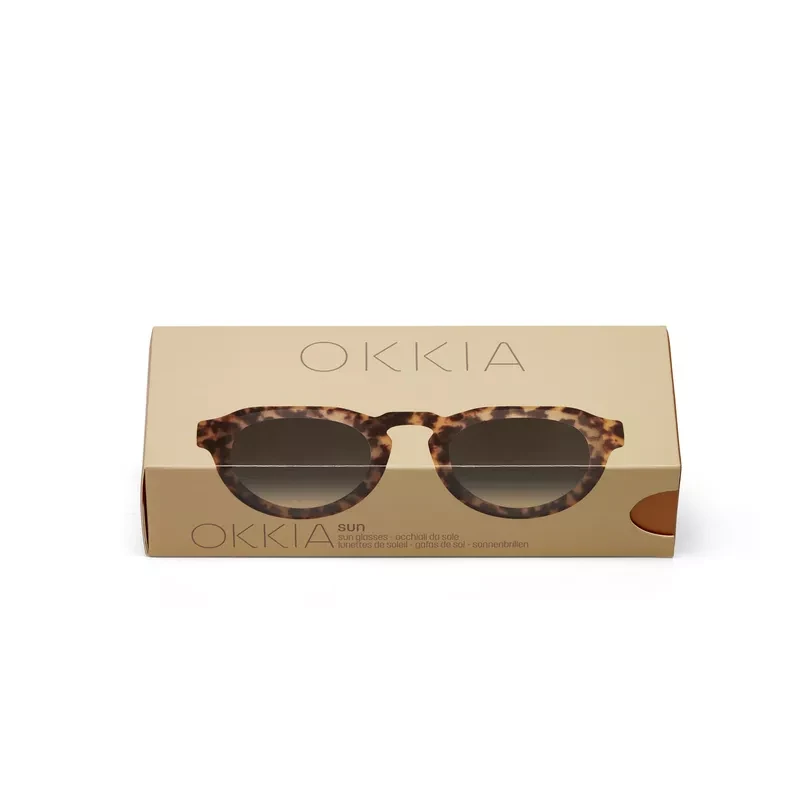 Okkia Zeno Round Unisex Klasik Havana Güneş Gözlüğü Siyah Gradyan