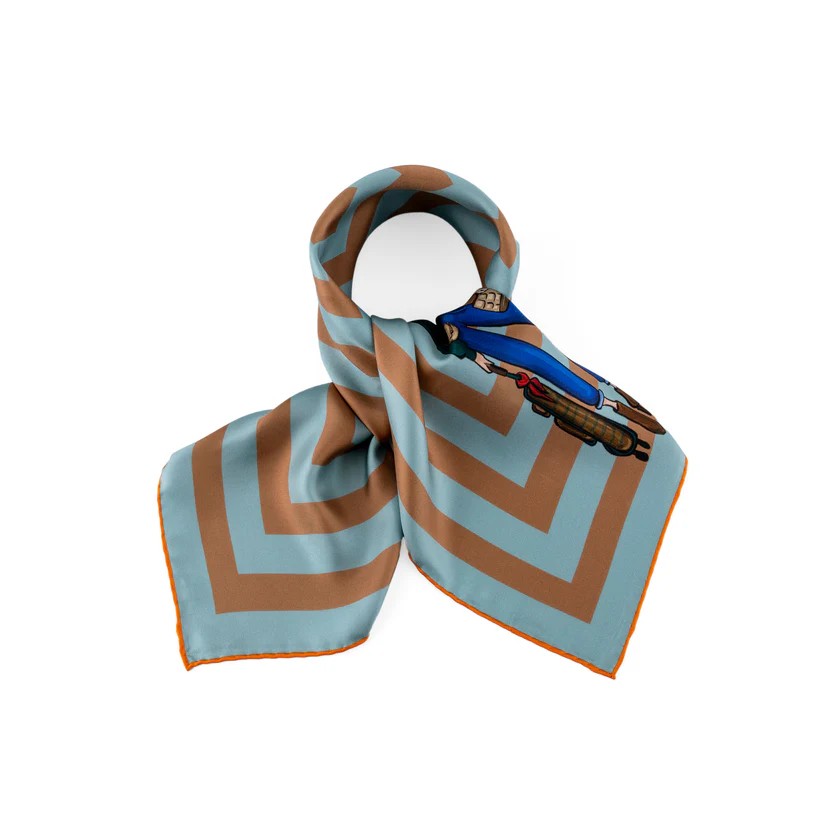 Un Poco Poco Loco Sky Blue Silk Scarf