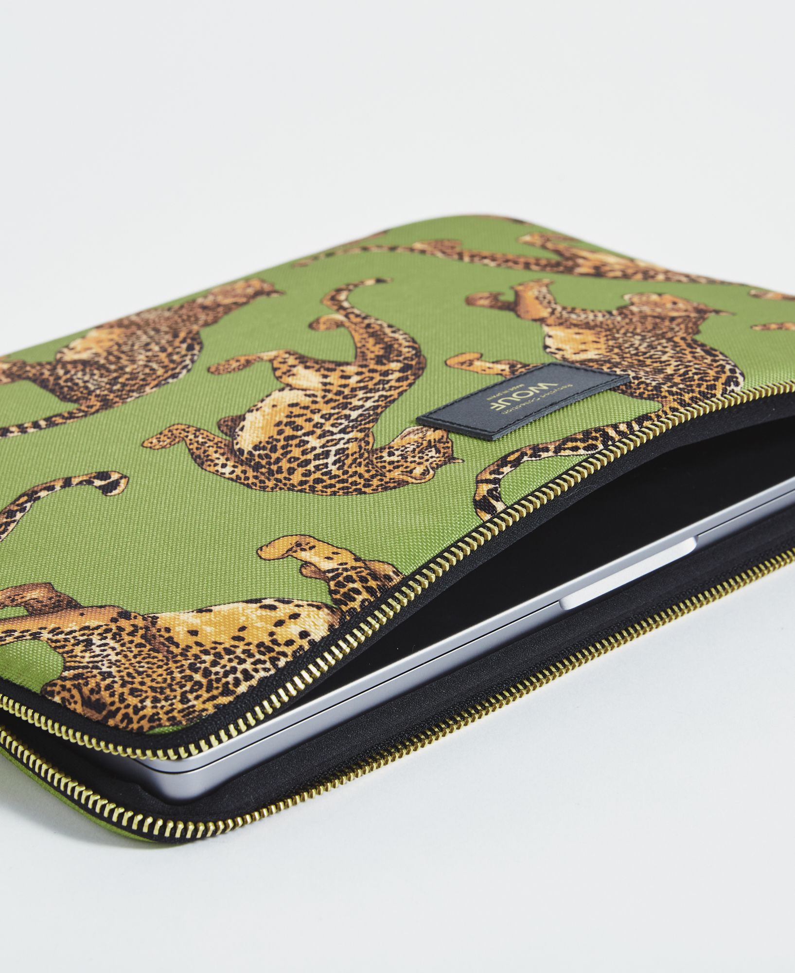 Wouf Olive Leopard Laptop Sleeve 13"&14" Laptop Çantası