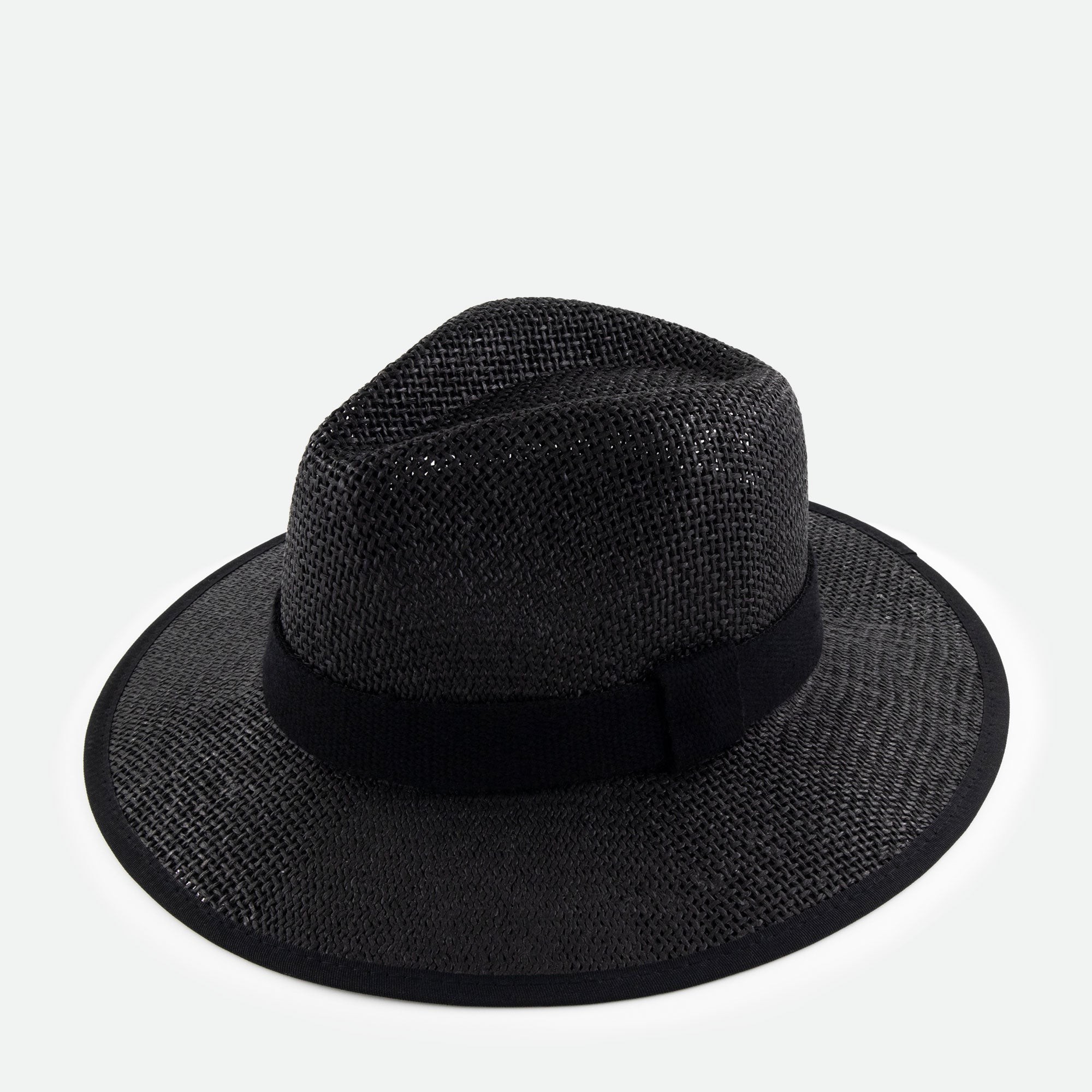 Michrame Straw Panama Hat Nero- Hasır Şapka