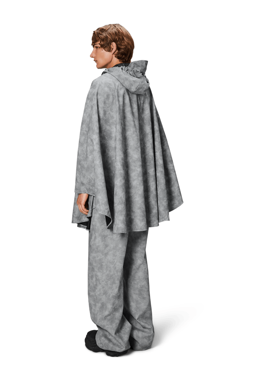 Rains Cape W3 Distressed Grey Pelerin Yağmurluk