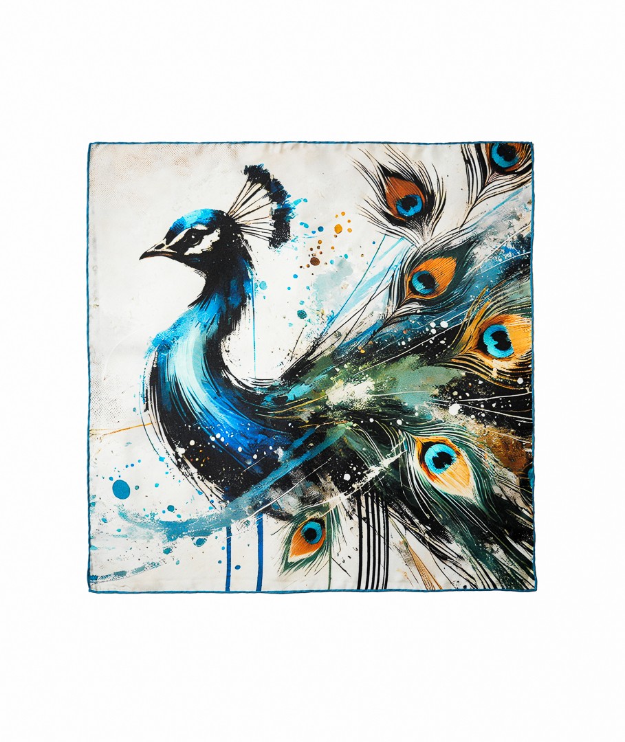 Veloute Peacock Grace İpek Fular