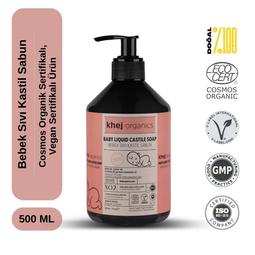 Khej Organics No.2 - Bebek Sıvı Kastil Sabun (500ML)