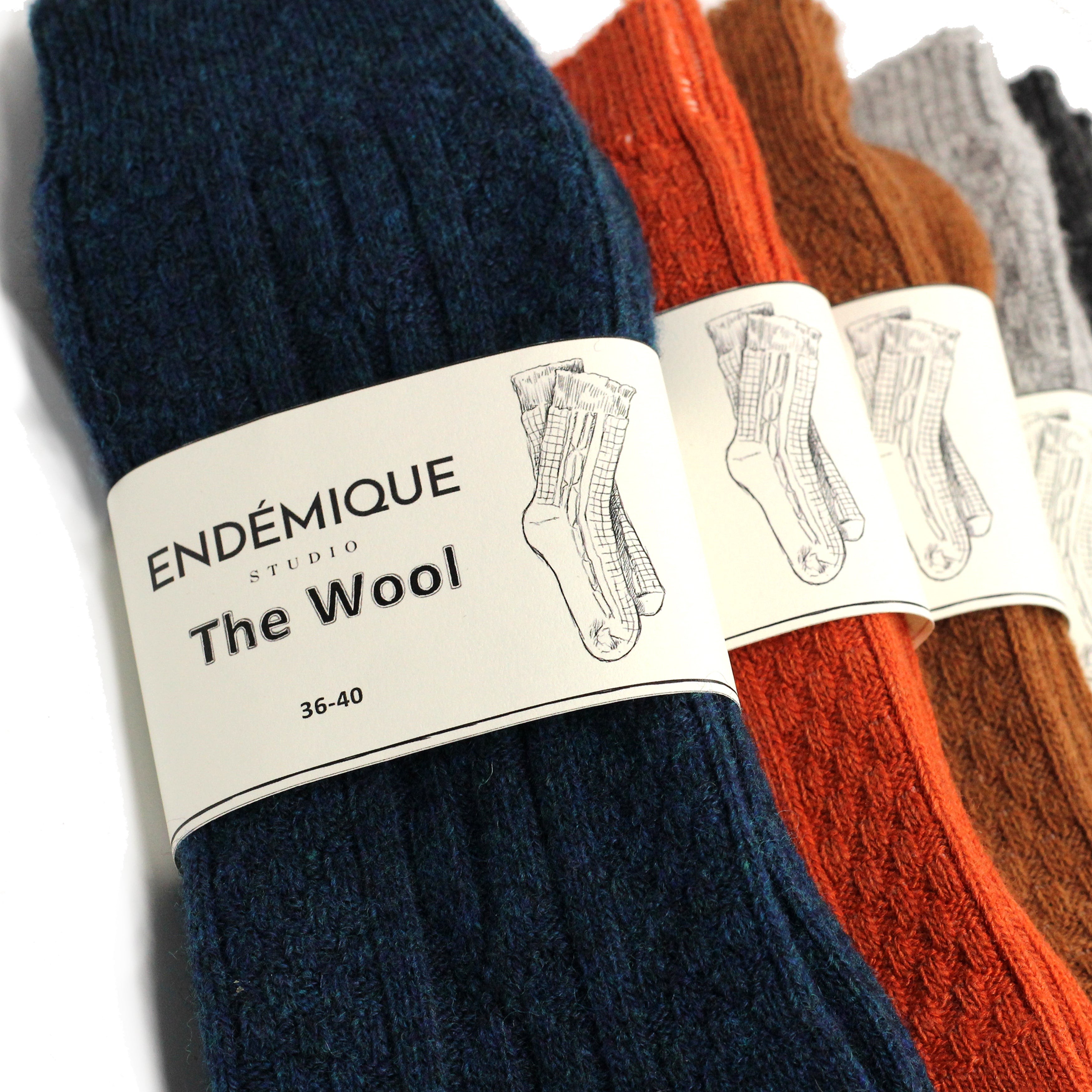 Endémique Studio The Wool VL Black-Kadın Çorap