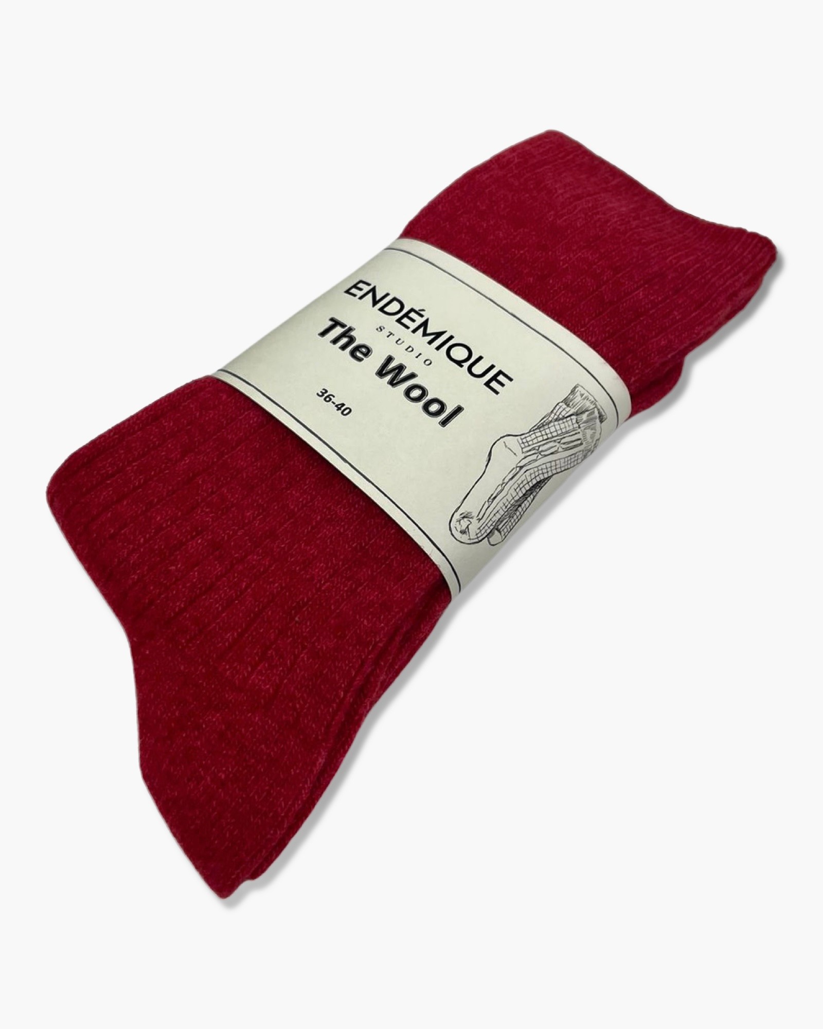 Endémique Studio The Wool VL Ruby Red-Kadın Çorap