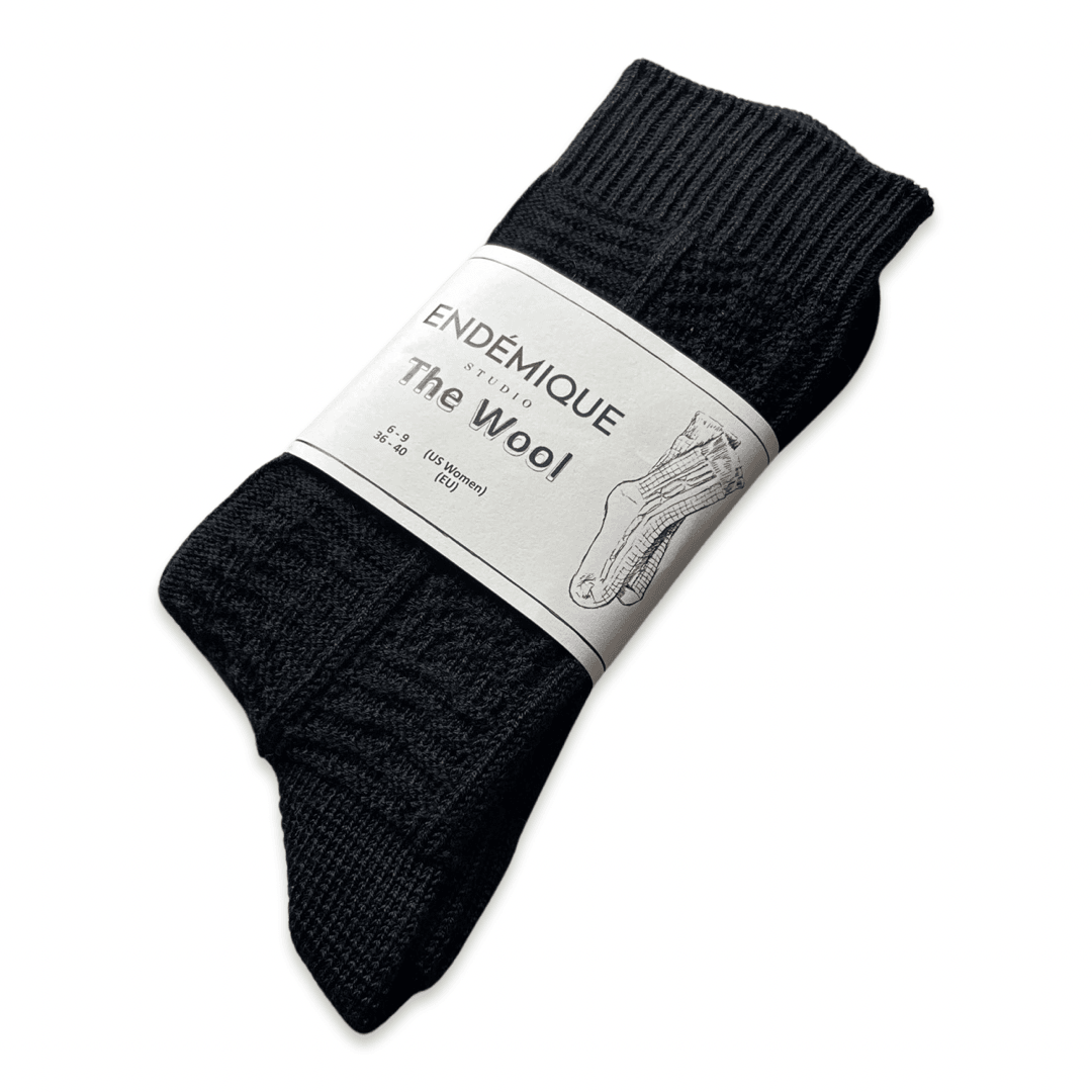 Endémique Studio The Wool Jet Black-Kadın Çorap
