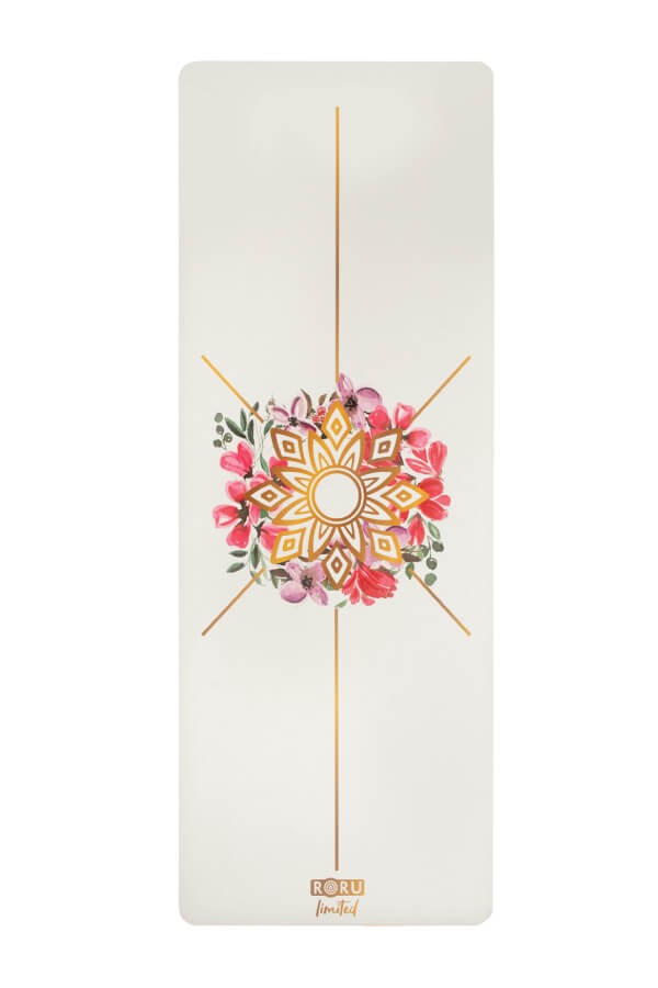 Roru Classic Sun Series Çiçek Desenli Profesyonel Yoga Matı 5 mm - Limited Edition