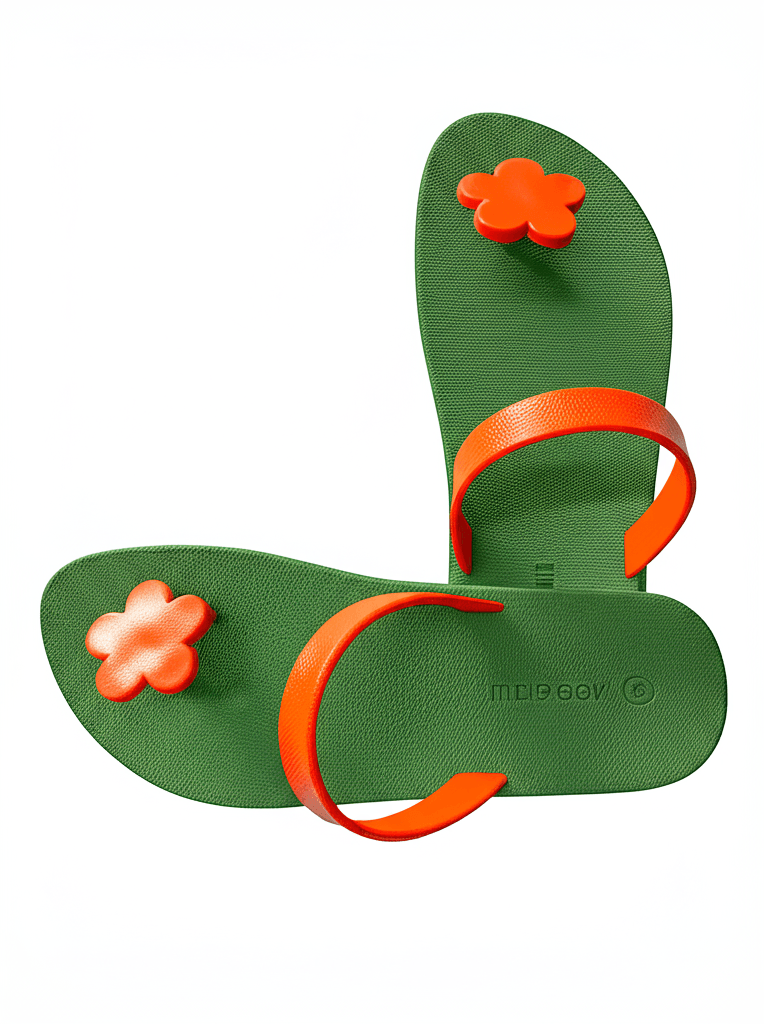 Moo Chuu SWEETY FLOWER YESIL / TURUNCU Terlik