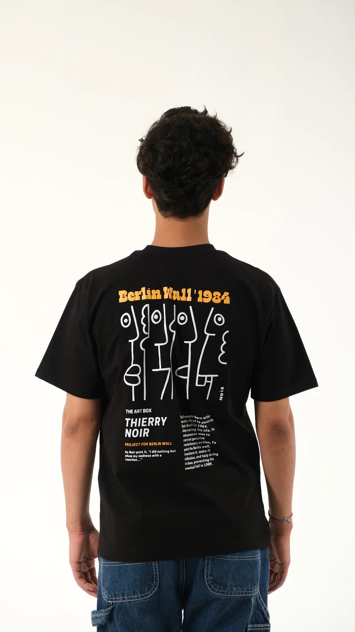 Flight Number Berlin Wall Black T-shirt