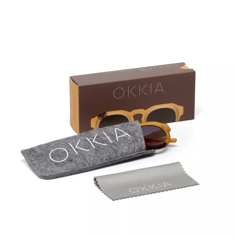 Okkia Zeno Round Unisex Sarı Güneş Gözlüğü Siyah Gradyan