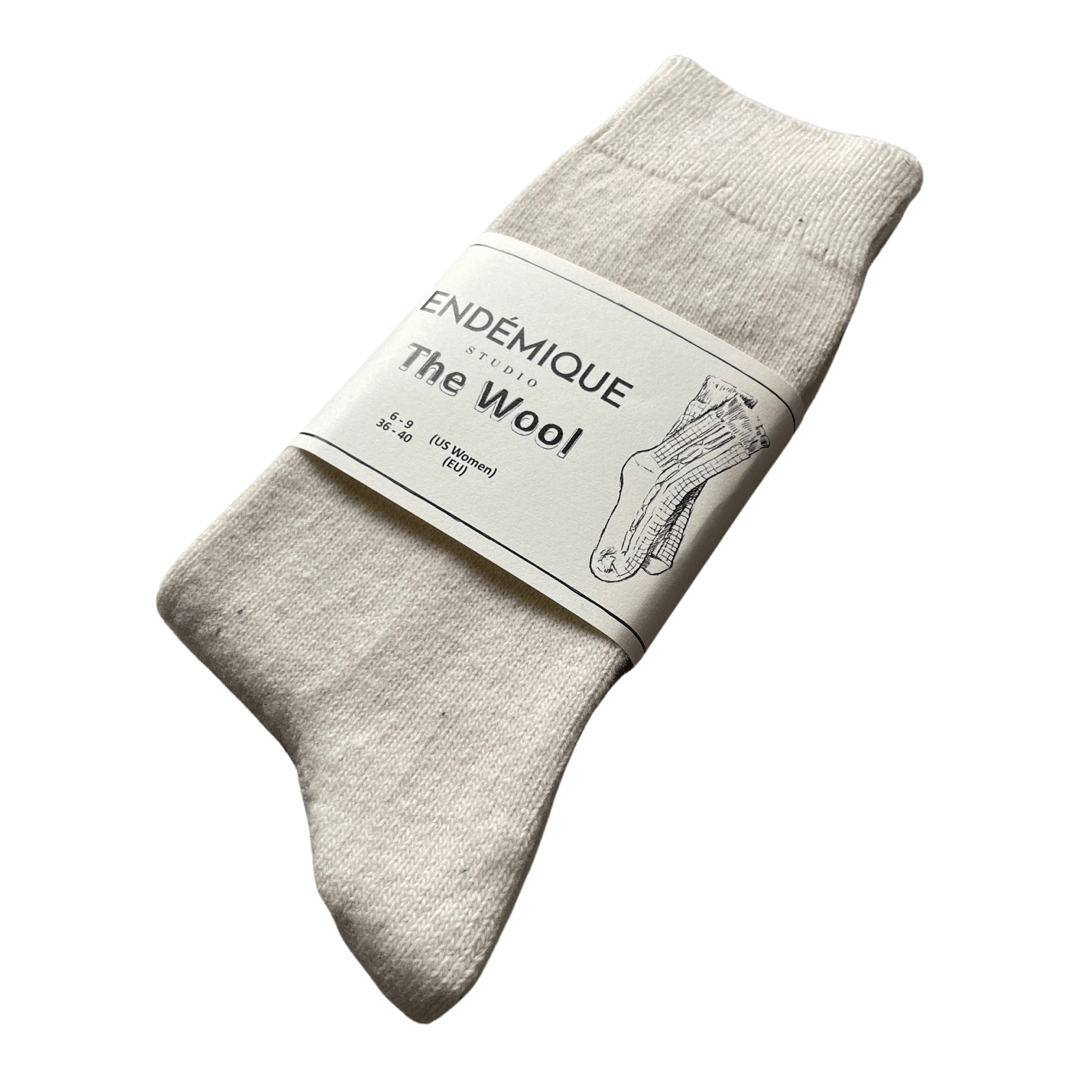 Endémique Studio The Wool Plain Pearl-Kadın Çorap