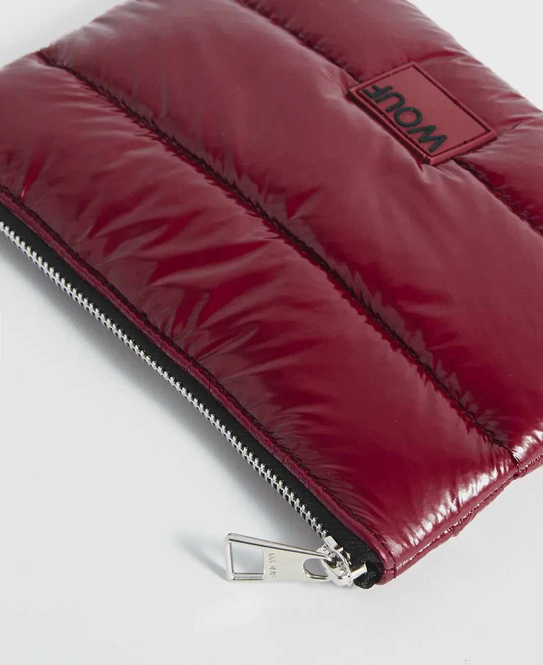 Wouf Burgundy Glossy Pouch El Çantası