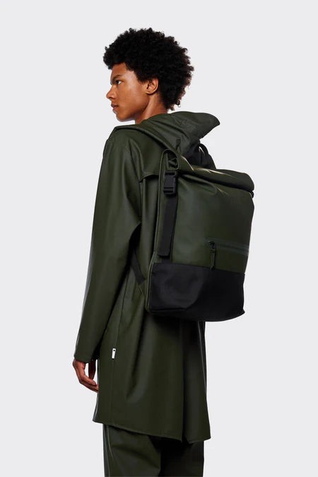 Rains Buckle Rolltop Rucksack Green Sırt Çantası