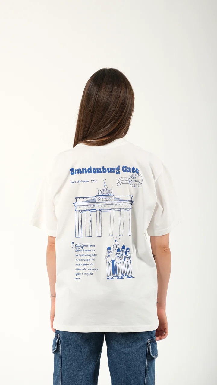 Flight Number Brandenburg Gate White T-shirt