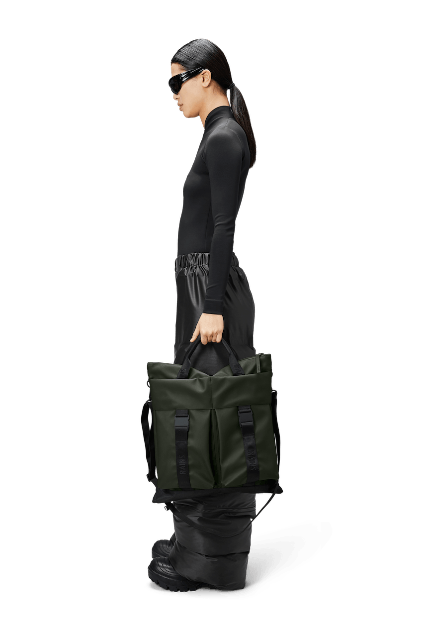 Rains Trail Tote Bag Green Omuz Çantası