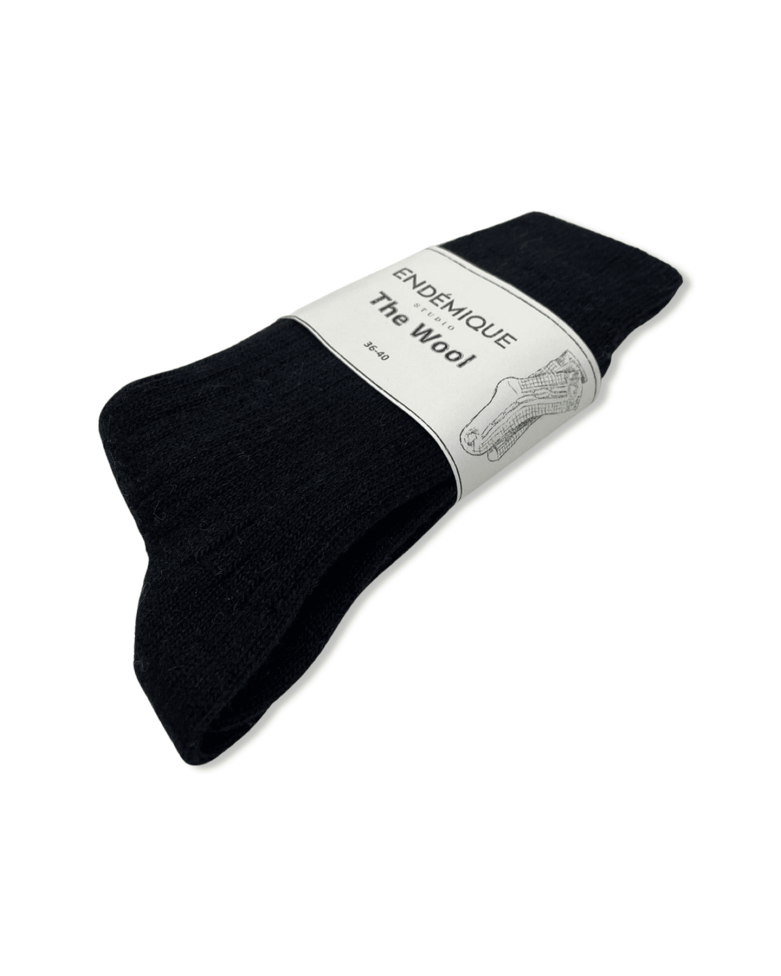 Endémique Studio The Wool VL Black-Kadın Çorap
