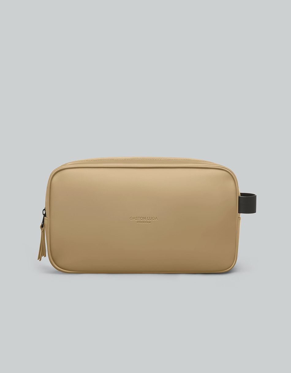 Gaston Luga Spläsh Toiletry Double Zipped Bag - Latte