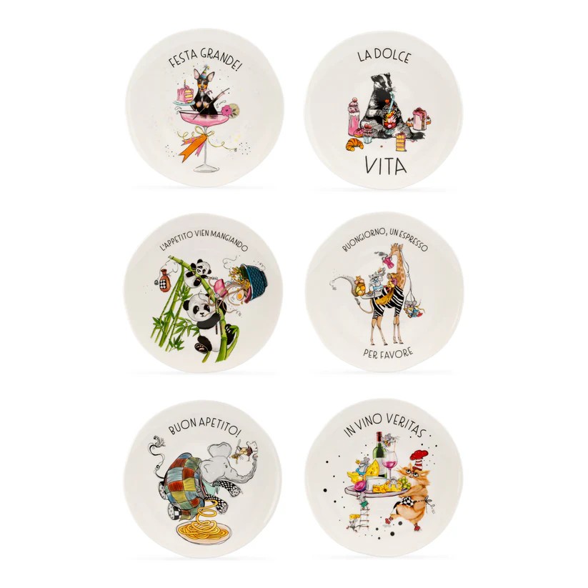 Un Poco Mamma Mia Porcelain Set 6 Tabak