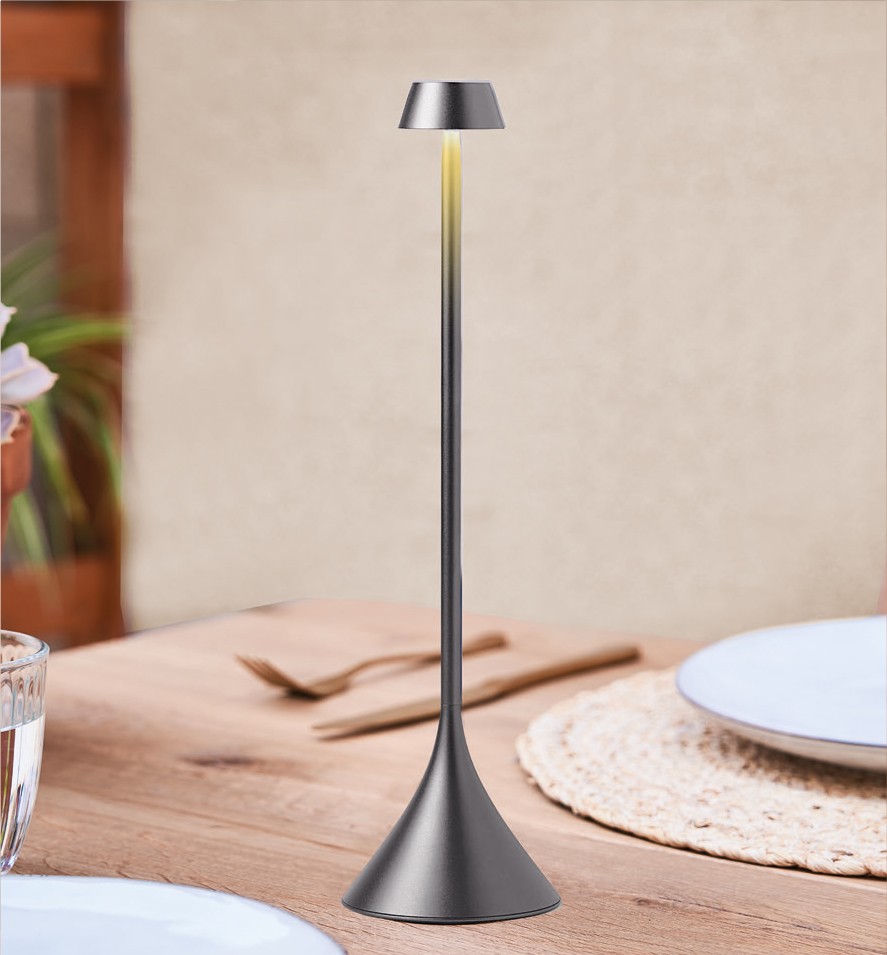 Lexon Steli Shade Led Masa Lambası 
Metalik Gri