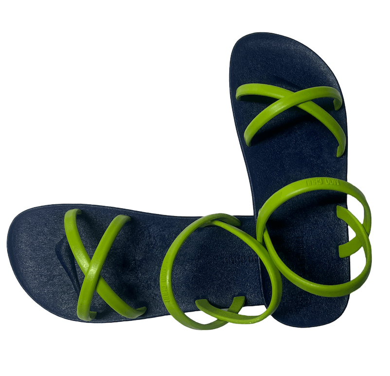 Moo Chuu CROSS SLIM MAVI / LIME Terlik
