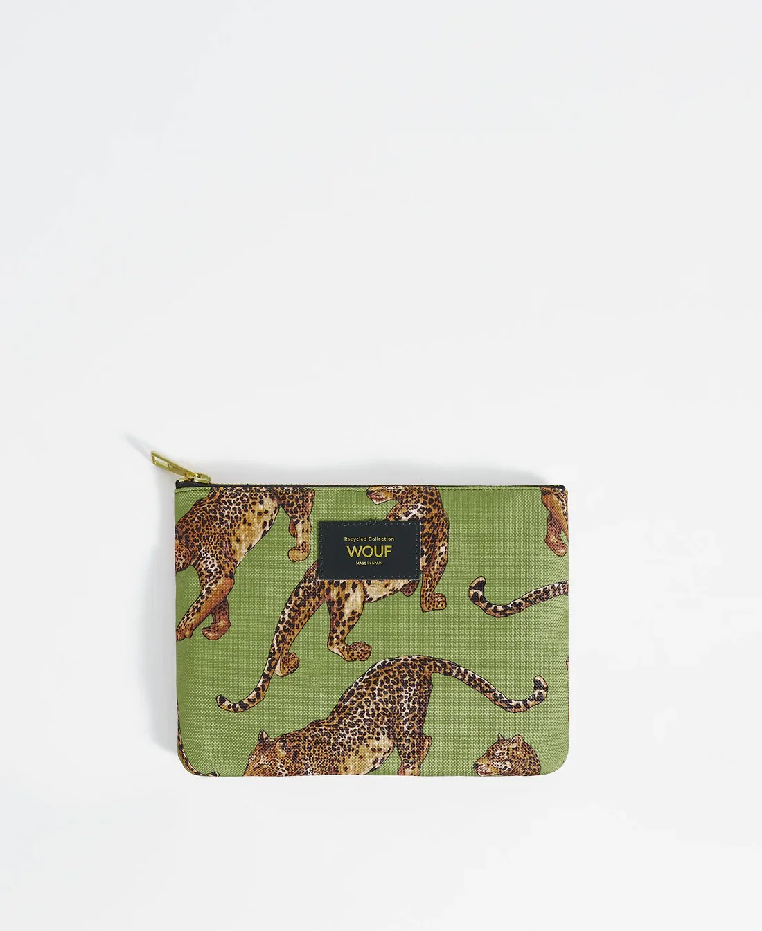 Wouf Olive Leopard Pouch El Çantası