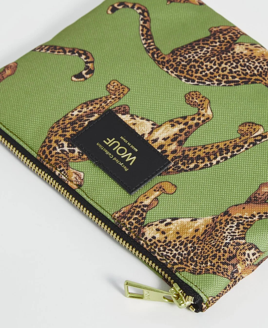 Wouf Olive Leopard Pouch El Çantası