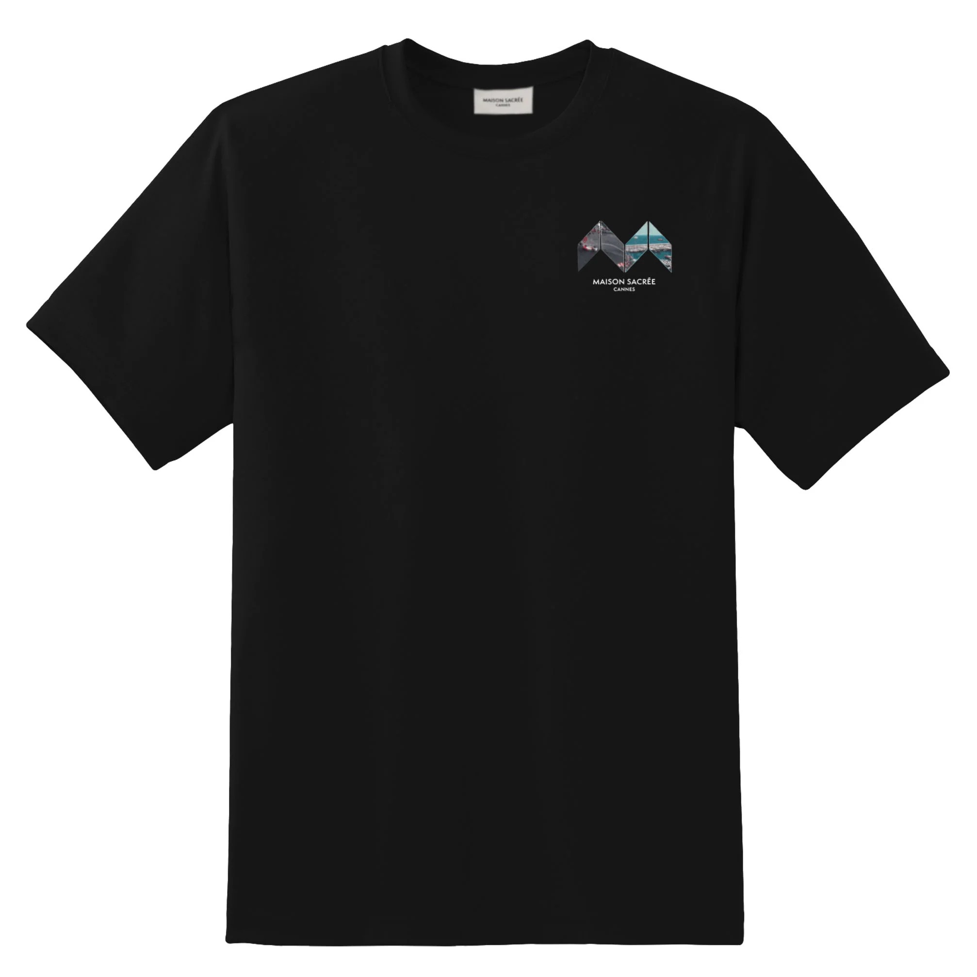 Maison Sacreé Sur La Route Siyah Baskılı T-Shirt