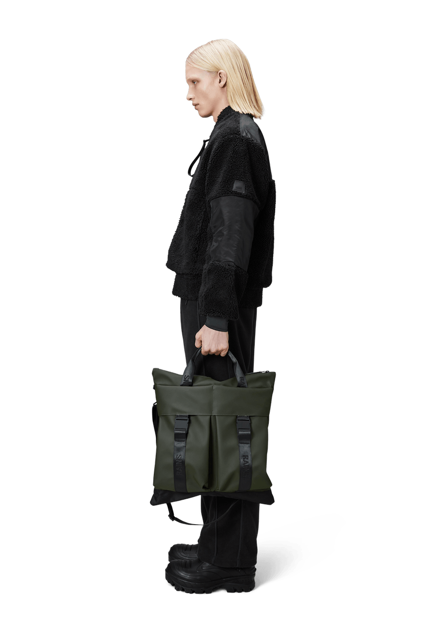 Rains Trail Tote Bag Green Omuz Çantası
