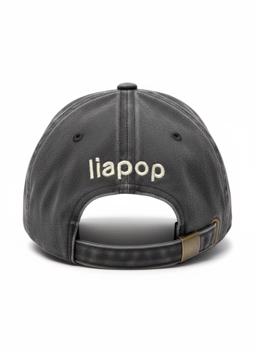 Liapop Posting Instead of Therapy Washed Dark Grey Şapka
