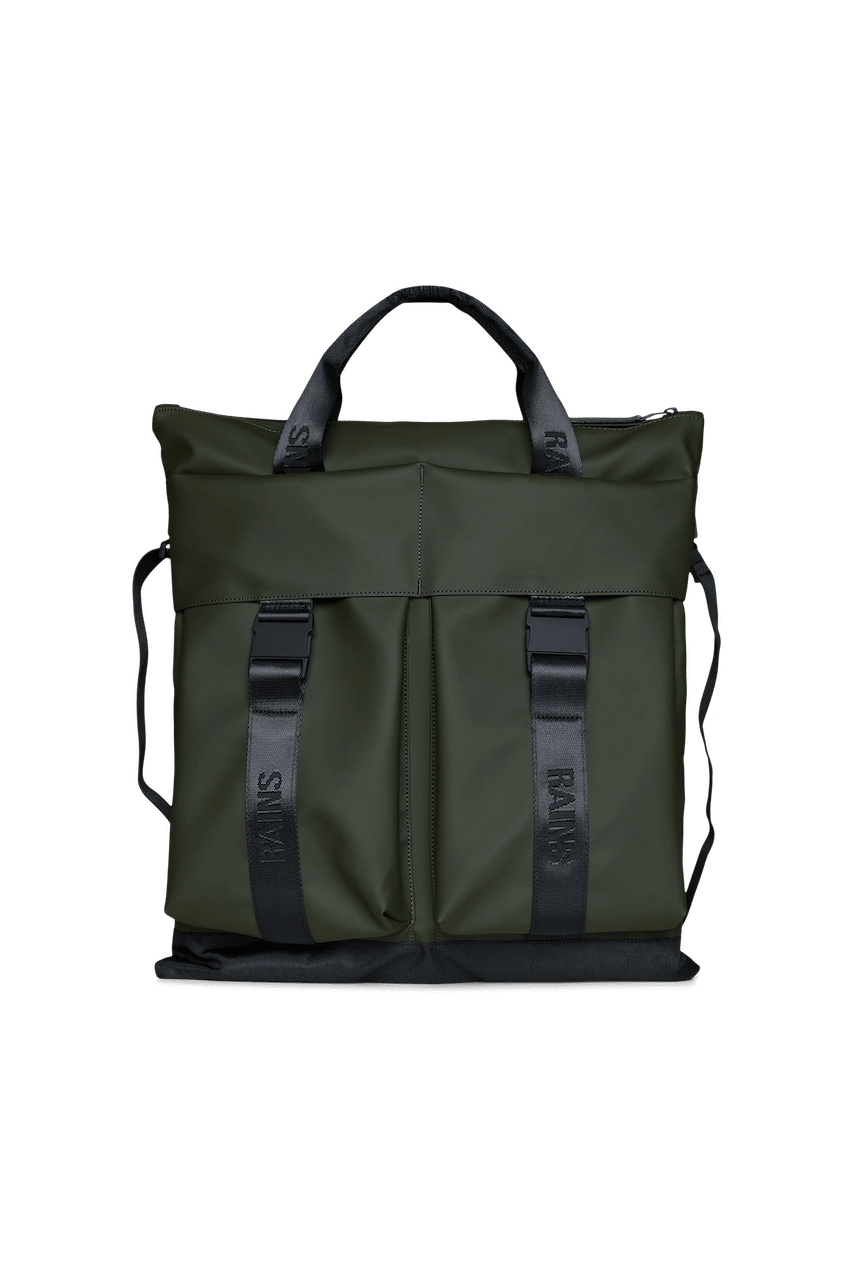 Rains Trail Tote Bag Green Omuz Çantası