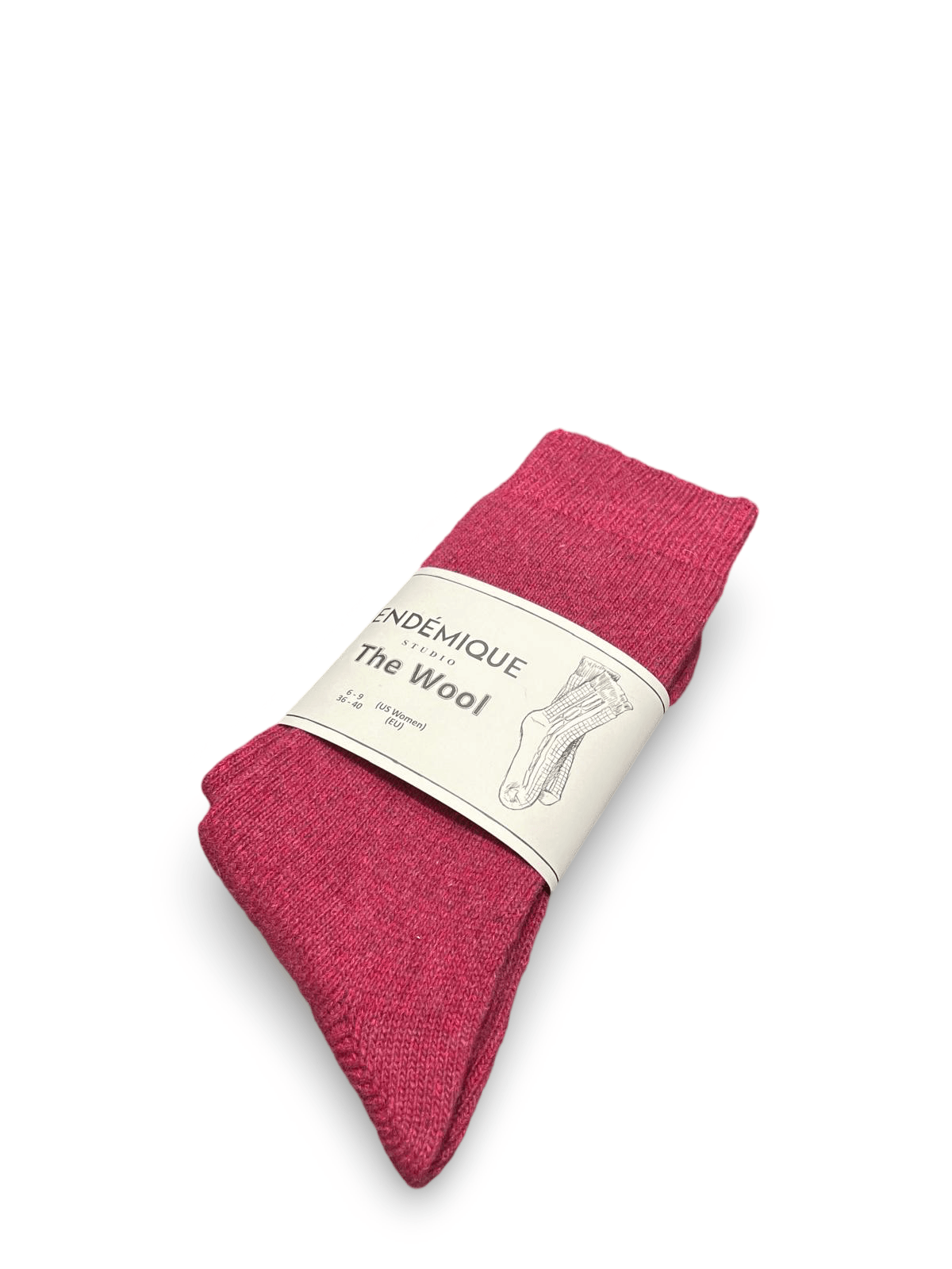 Endémique Studio The Wool Plain Dark Pink-Kadın Çorap