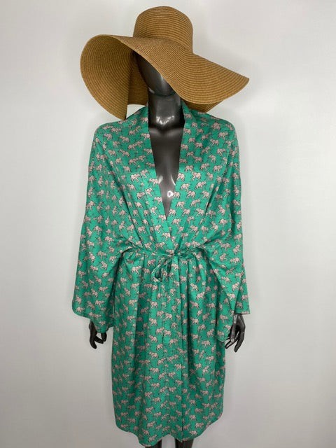 Burcu Ekren Yeşil Filli Kimono