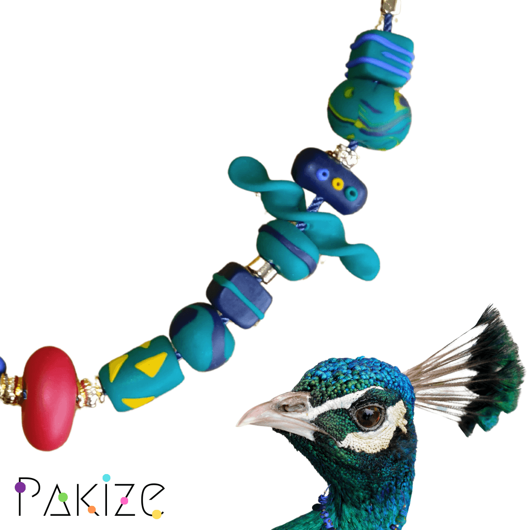 Pakize Peacock Polimer Kil Kısa Kolye