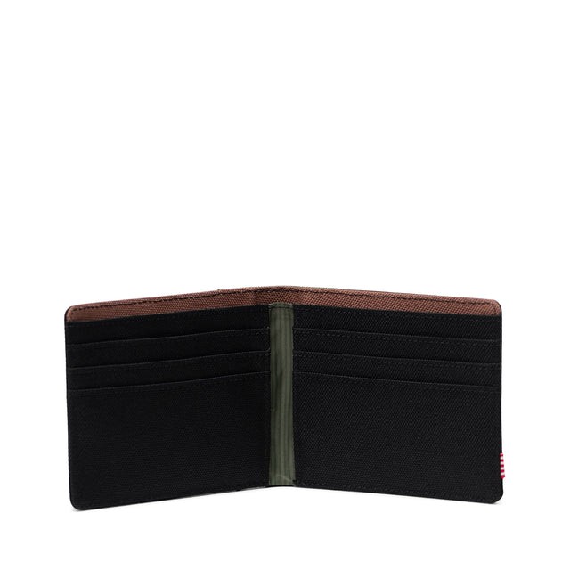 Herschel Roy Wallet Black Four Leaf Clover Saddle Brown Cüzdan