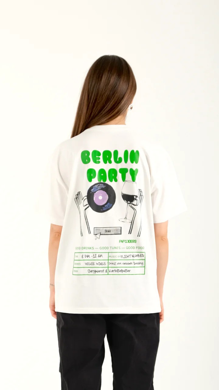 Flight Number Berlin Party White T-shirt