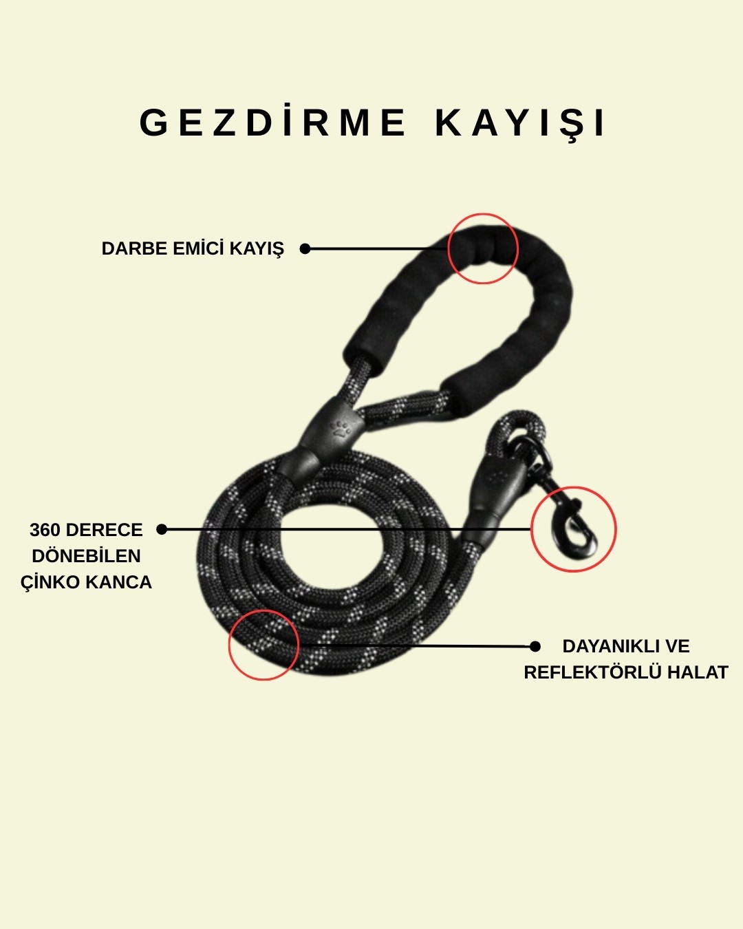 Pets for Box Reflektörlü Köpek Kayışı ( 130 cm )