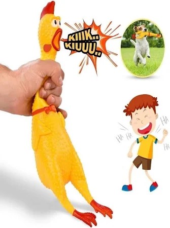 Ses Çıkaran Tavuk Kedi Köpek Oyuncağı ( 16 cm )