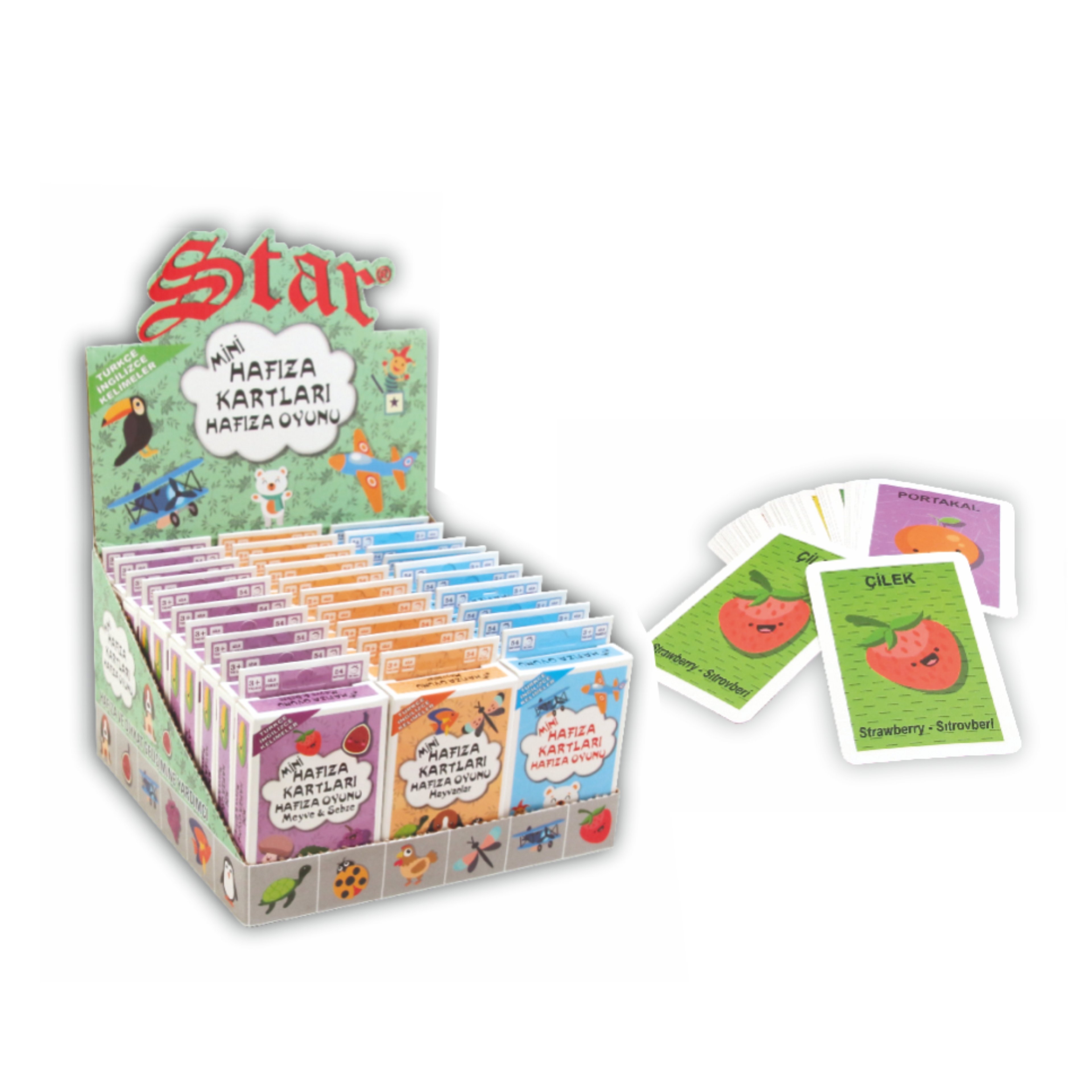 Star Hafıza Kartları Eşleştirme Eşini Bul Oyunu 3'lü Set
